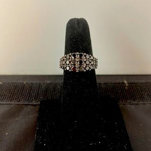 Sterling silver black spinel ring
